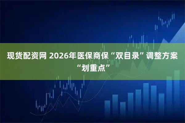 现货配资网 2026年医保商保“双目录”调整方案“划重点”